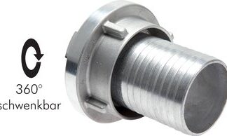 Storz-Kupplungen mit Schlauchstutzen für PVC- oder Gummischlauch, drehbar
