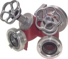 Storz-Verteiler 2-fach mit Ventilabsperrung