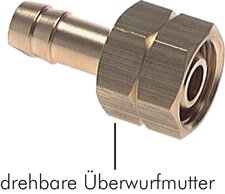 Schlauchtüllen mit Überwurfmutter (Linksgewinde)|bis 40 bar