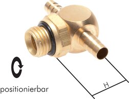 Schwenkbare T-Stecknippelverschraubungen für PUR-, PUN- und PA-Schlauch|PN 10
