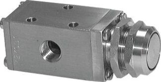 3/2-Wege Drucktastenventile aus Edelstahl