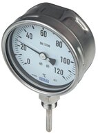 Bimetallthermometer senkrecht ohne Schutzrohr - Chemieausführung|Klasse 1,0