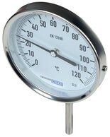 Bimetallthermometer senkrecht ohne Schutzrohr, 18 mm Bund|Klasse 1,0