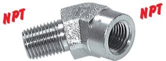 Einschraubwinkel 45° mit NPT-Gewinde (innen / außen)|bis 275 bar
