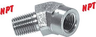 Einschraubwinkel 45° mit NPT-Gewinde (innen / außen)|bis 275 bar